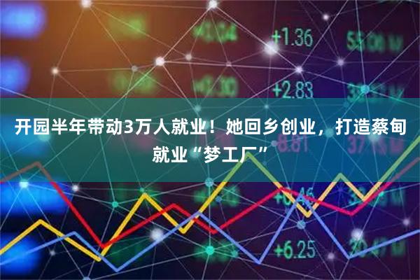 开园半年带动3万人就业！她回乡创业，打造蔡甸就业“梦工厂”